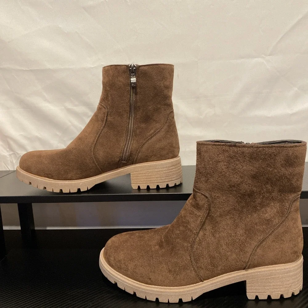 Seven for All Mankind Chelsea Boots Womens 10 Bestie Faux Brown Suede Almond Toe